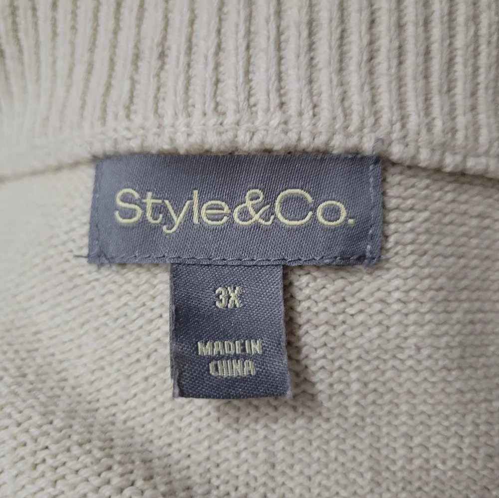 Style & Co Macy's Sweater With Red Roses - Picture 5 of 6